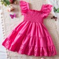 thumbnail image 1 of SXcggal One Robe à Manches Volantées Unie pour Tout-Petites Filles, Robe de Danse Fête, Vêtements Respirants, Mignonne, Décontractée, Robe pour Fille, 1 of 7