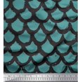 thumbnail image 1 of Soimoi Blue Poly Georgette Fabric Fish Animal Skin Print Fabric by the Yard 52 Inch Wide, 1 of 3