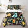 thumbnail image 2 of YST 7-Piece Outer Space Comforter Set, Cosmic Rocket Cartoon Robot Bedding, King – Includes Fitted Sheet and Flat Sheet, 2 of 5