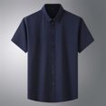 thumbnail image 4 of Birdeem Chemises pour Hommes Hommes Mode Affaires Col Rabattu Bouton Col Rabattu Poche Chemise à Manches Courtes Blouse, 4 of 12