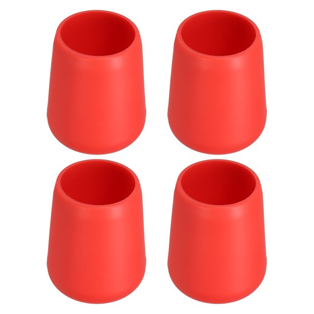 Unique Bargains 4 Pcs Capuchon Protecteur en Silicone pour Canne à Pêche et Coussin de Fesses, Grand, Rouge