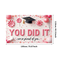 thumbnail image 5 of Graduation Cap Graduation Banner Diploma Achievement Banner Pink Balloons Lollipop Confetti Banner for Graduation Ceremony School Event Student Celebration, 5 of 5