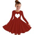 thumbnail image 1 of MeetoTime Girls Performance Dress Long Sleeved Solid Color Round Neck Stretchy School Recital Dresses 4-14 Years Children Clothes, 1 of 4