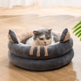 thumbnail image 1 of LSLJS Lit Rond Moderne en Peluche Douce pour Animaux de Compagnie pour Chats Ou Petits Chiens, Mini Lit pour Chien de Taille Moyenne Cat Bed Autochauffant Automne Hiver Intérieur pour Somnoler Dormir Douillet Minou Teddy Kennel, 1 of 2