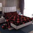 thumbnail image 1 of Erosebridal Geometric Abstract Full Sheet Sets, Neon Red Bedding Full Size, Modern Minimalst Decor 4pcs, 1 of 7