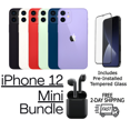 thumbnail image 1 of Refurbished Apple iPhone 12 Mini A2176 (Fully Unlocked) 128GB Blue Bundle with Pre-Installed Tempered Glass and Bluetooth Earbuds, 1 of 5