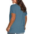 thumbnail image 3 of Blouses à Manches Courtes pour Femmes Mode pour Femmes Uni Col Rond T-Shirt à Manches Courtes Blouse Hauts Amples Femmes Hauts à Manches Courtes Femmes Blouse à Manches Courtes Hauts à Manches Courtes pour Femmes, 3 of 5