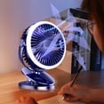 thumbnail image 2 of Clip Camping Fan with LED Light, 10000mAh USB Rechargeable Tent Fan, Remote Control for Outdoor, 2 of 9