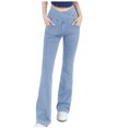 thumbnail image 1 of AherBiu Jeans Évasés pour Femmes, Taille Haute Croisée, Pantalon en Denim à Pattes d'Éléphant, Pantalon de Yoga Extensible en Jean, 1 of 3