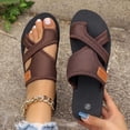 thumbnail image 2 of MIASHUI Womens Flip Flops Comfortable Summer Beach Walking Sandals,Brown,7, 2 of 9