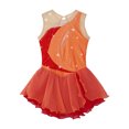 thumbnail image 4 of Miaeowve Robe de Patinage Artistique pour Filles Sans Manches avec Strass, Vêtements de Danse Ballet Performance Orange 10, 4 of 7