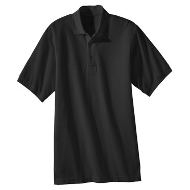 Edwards Polo en Piqué Doux pour Hommes Grands et Forts, Noir, TTTG