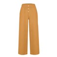 thumbnail image 4 of Timegard Womens Wide Leg Pants Summer Elastic High Waisted Button Lightweight Casual Pants with Pockets, 4 of 4