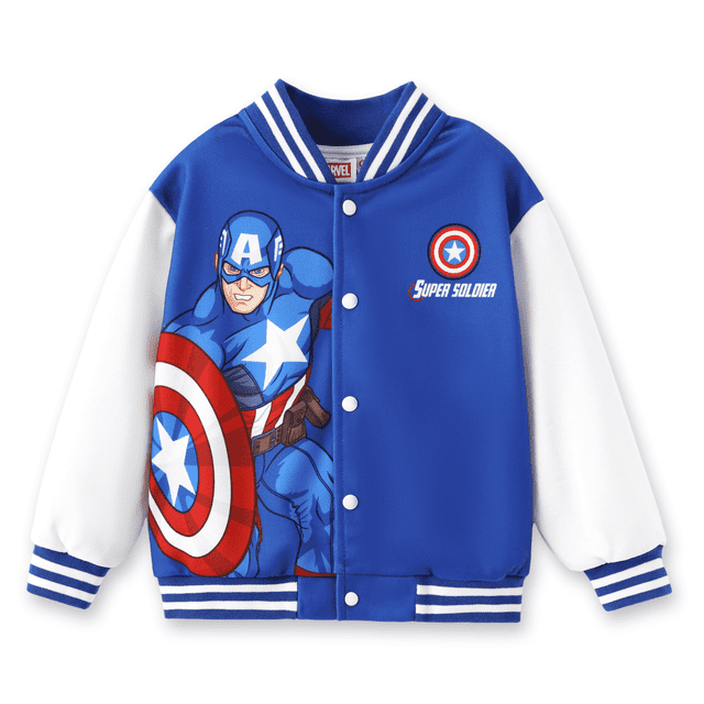 Marvel Boys Bomber Jackets Captain America Varsity Lightweight Sweatshirts Gift Fall Spring School 6-7Y