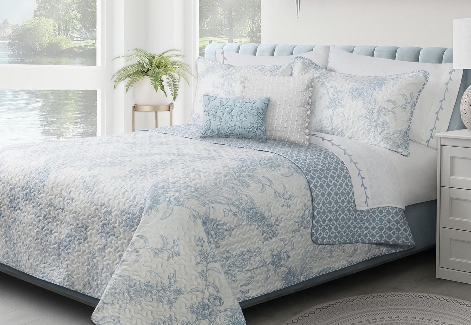 Safdie & Co. Courtepointe 3PC DQ Transition Rêve Bleu