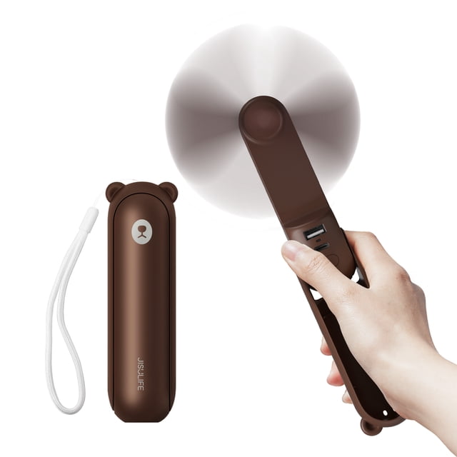 JISULIFE Handheld Fan with 4800 mAh Powerbank, Pocket Personal Fan, Enhanced Airflow, Rechargeable Quiet Mini Fan