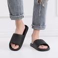 thumbnail image 3 of Open Toe Sandals for Men Non Slip Bathroom Slides Comfortable Indoor Outdoor Slip On Shower Slippers Black Size 11, 3 of 7