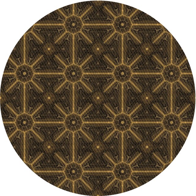 Ahgly Tapis Rond Lavable en Machine Intérieur Transitionnel Rouge Brun, 6 Pieds Rond