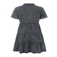 thumbnail image 4 of Robe en Denim pour Femmes Décontractée à Manches Courtes, Boutonnée, Smockée, à Volants, Style Babydoll, Robe en Jean, 4 of 6