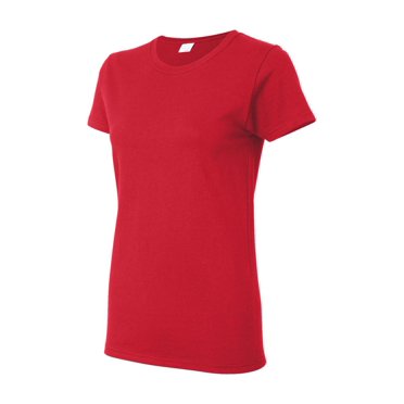 Gildan - T-Shirt pour Femmes en Coton Épais - 5000L - Rouge - Taille : L