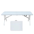thumbnail image 1 of Bingirl 6FT Portable Folding Table with Handle - Lightweight, Heavy - Duty Plastic Table with Waterproof and Scratch - Resistant Surface, 1 of 9