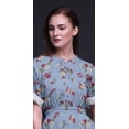 thumbnail image 3 of Bimba Rayon Leaves & Clematis Floral Printed Womens Long MaxiDressGown With Side Slit-Small, 3 of 6