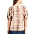 thumbnail image 2 of I.N.C Blouse à Carreaux pour Femmes, Marron, Moyen, 2 of 7