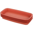 thumbnail image 1 of MasteelfCA 4Pcs Rectangular Plant Saucers Plastic Plant Saucers Planter Drip Tray Flower Pot Saucers, 1 of 8