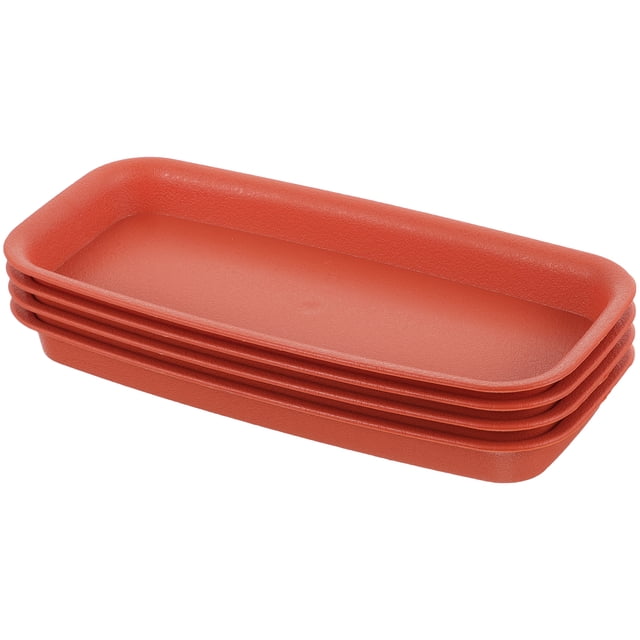 MasteelfCA 4Pcs Rectangular Plant Saucers Plastic Plant Saucers Planter Drip Tray Flower Pot Saucers