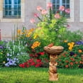 thumbnail image 4 of Antique Resin Garden Birdbath Ornament Style Outdoor Yard Desktop, 4 of 7