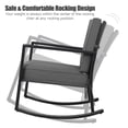 thumbnail image 3 of Patiojoy Outdoor Wicker Rocking Chair Glider Rattan Rocker Recliner with Grey Cushion, 3 of 7