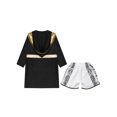 thumbnail image 4 of RUNQHUI Kids Boys Boxing Outfits Metallic Satin Hooded Robe Cloak and Shorts Set Boxer Party Fancy Dress B2 10, 4 of 5