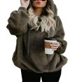 thumbnail image 1 of Chandails à Capuchon en Molleton Chaud pour Femmes, Chandail d'Hiver, Hauts, Manteau Grande Taille, 1 of 2