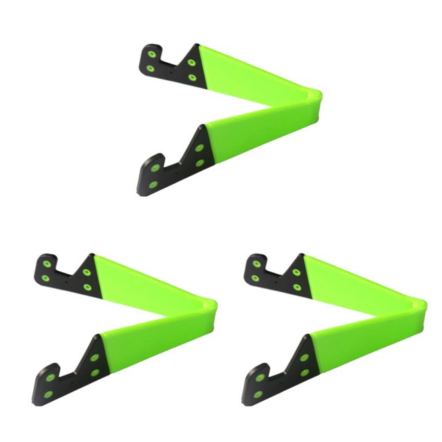 Ruiboury Support Pliable Ajustable en Forme de V pour Téléphone Intelligent Tablette Taille Portable Vert Fluorescent 3ensemble