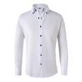 thumbnail image 1 of RXIRUCGD Chemises Cardigan pour Hommes Mode Décontractée Unies à Col Rabattu avec Boutons, Blanc, Taille : 2TG, 1 of 3