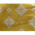 thumbnail image 4 of oneOone Georgette Viscose Yellow Fabric Floral & Tiles Moroccan Craft Projects Decor Fabric Printed By The Yard 42 Inch Wide, 4 of 4
