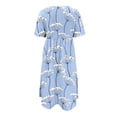 thumbnail image 4 of Aqestyerly Robe d'Été à Imprimé pour Femme, Col Rond, Manches Courtes, Robe de Vacances avec Poches, Robe de Plage Décontractée avec Imprimé Vibrant HWRETIE, 4 of 5