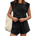 thumbnail image 4 of Penkiiy Womens 2024 Rompers Open Back Jumpsuits Onesie One Piece Sweatsuit Outfits with Pockets M Black, 4 of 9