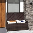 thumbnail image 4 of Gymax Banc de Rangement Extérieur de 34 Gallons pour Patio en Osier, Coffre de Terrasse avec Coussin Blanc Cassé, 4 of 10