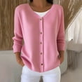 thumbnail image 2 of Feancey Plus Size Cardigans for Women Lightweight Long Sleeve Button Sweaters Thin Casual Open Front Cardigan Sweater Ribbed Knit Jackets Pink M, 2 of 7