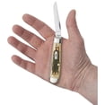 thumbnail image 2 of Peach Seed Jig Amber Bone Mini Trapper, 2 of 5