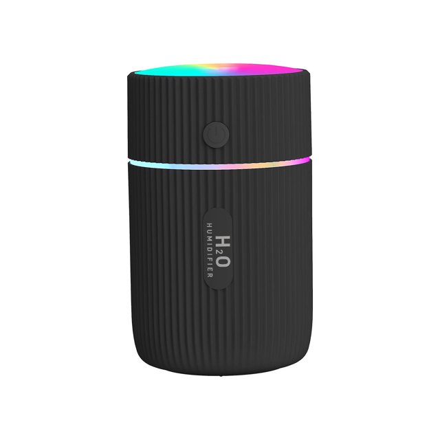Jinsinto Humidificateur d'Air, Mini Humidificateur à Ultrasons, 2 Modes de Brume Réglables, Veilleuse Éteinte, Usb Portable (Noir)