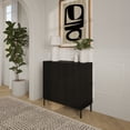 thumbnail image 1 of Nexera Slim 2-Door Storage Accent Cabinet, Black, 1 of 6