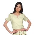thumbnail image 3 of Moomaya Printed Two Piece Flared Skirt And Crop Top Rayon Ethnic Set For Girls, 3 of 6