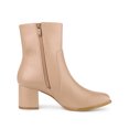 thumbnail image 3 of Unique Bargains Women's Square Toe Side Zip Block Heel Ankle Boots Nude (Size 7), 3 of 7