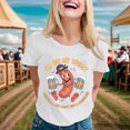 thumbnail image 2 of LUOGENLI T-shirts pour Femme pour Femmes T-Shirt Mode pour Dames T-Shirt Décontracté Imprimé Col Rond Manches Courtes Haut pour l'Été Amusant T-shirts pour Femmes T-shirts Graphiques TTG Grande Taille Fête de la Saint-Patrick Blanc TTG, 2 of 4