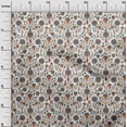 thumbnail image 3 of oneOone Cotton Flex Rust Brown Fabric Florals Craft Projects Decor Fabric Printed By The Yard 40 Inch Wide, 3 of 4