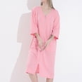 thumbnail image 2 of AherBiu Peignoirs pour Femmes Légers à Fermeture Éclair devant Manches 3/4 Pyjamas Vêtements de Détente Robe de Nuit Pleine Longueur avec Poches, 2 of 4