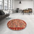 thumbnail image 3 of Ahgly Company Tapis d'Intérieur Ronds Abstraits Rouges Abstraits pour Aire, 8 Pieds Rond, 3 of 6
