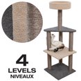 thumbnail image 2 of Animooos - 4-Tier Carpeted Cat Tree, 46" Height, Gray and Beige, 2 of 2